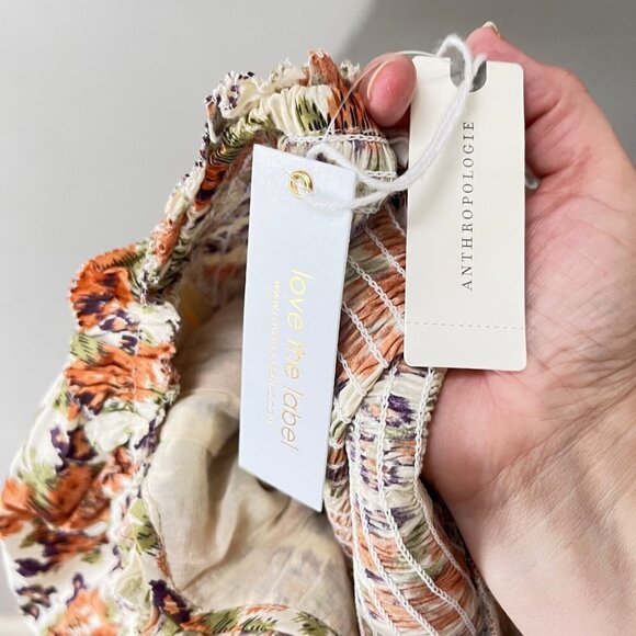 Anthropologie Love The Label Floral Puff Sleeve Maxi Dress- Size XS - NEW with T - Picture 2 of 12